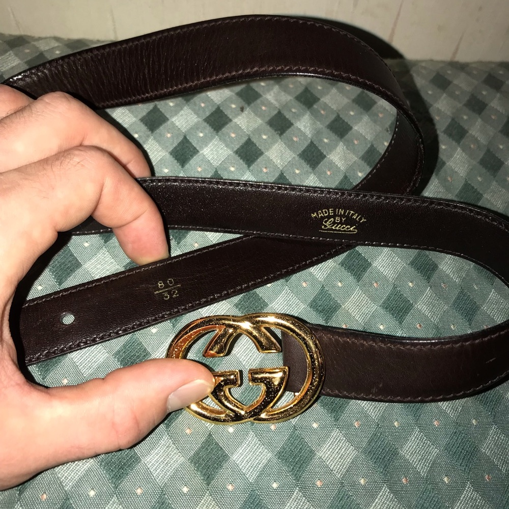 Vintage Gucci Belt with Double G Buckle